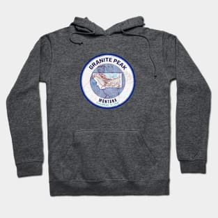 Montana Mountain Map - Granite Peak Hoodie